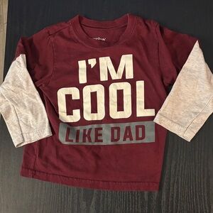 Maroon and Gray Kids Long Sleeve Tee - I'm Cool Like Dad